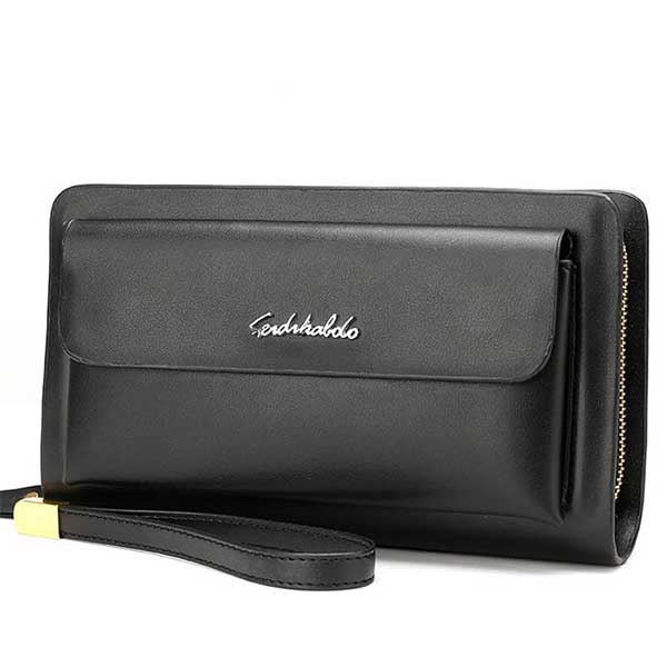 Black Famous Brand Leather Men Wallets